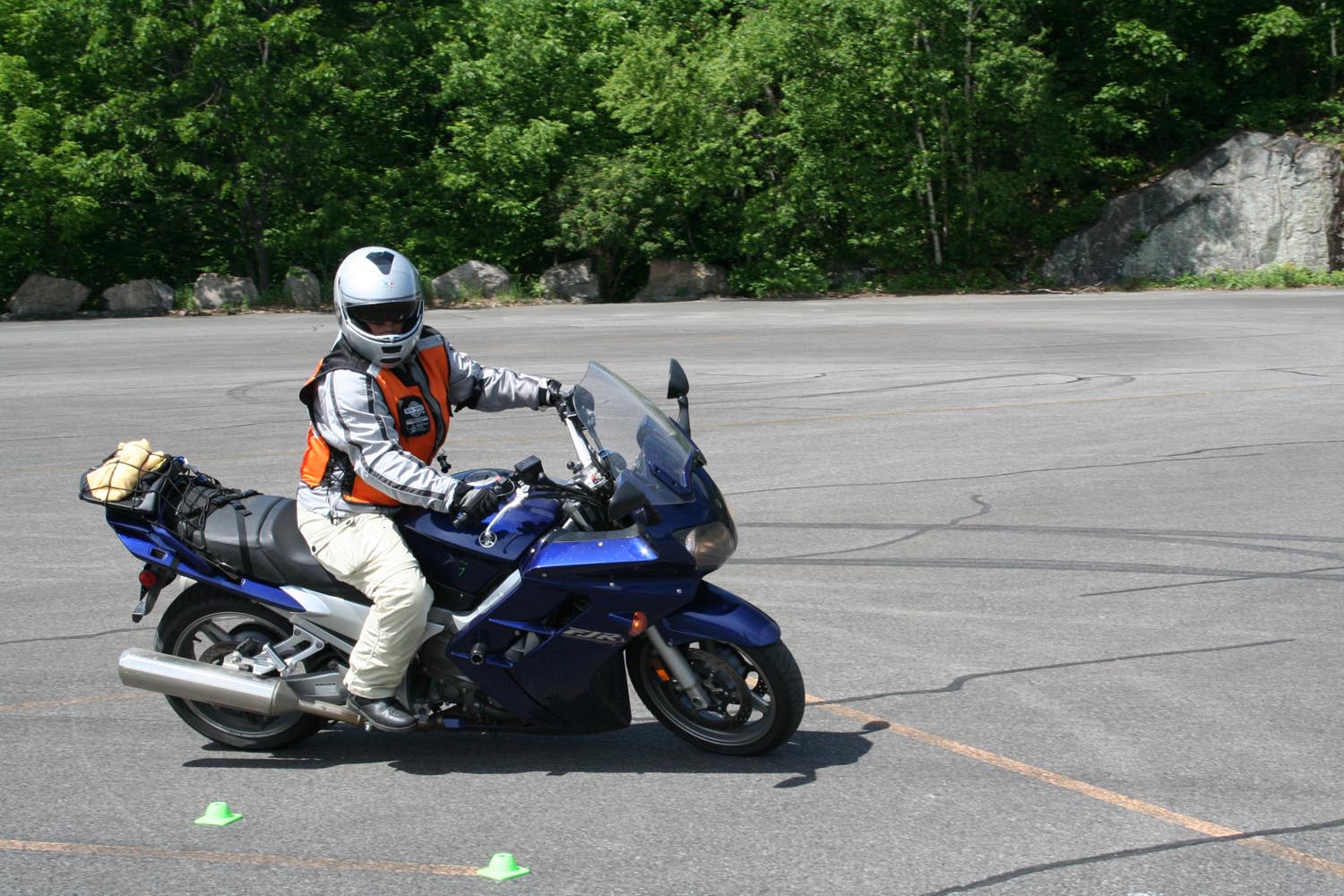 Jerry riding a demo in an MSF class.