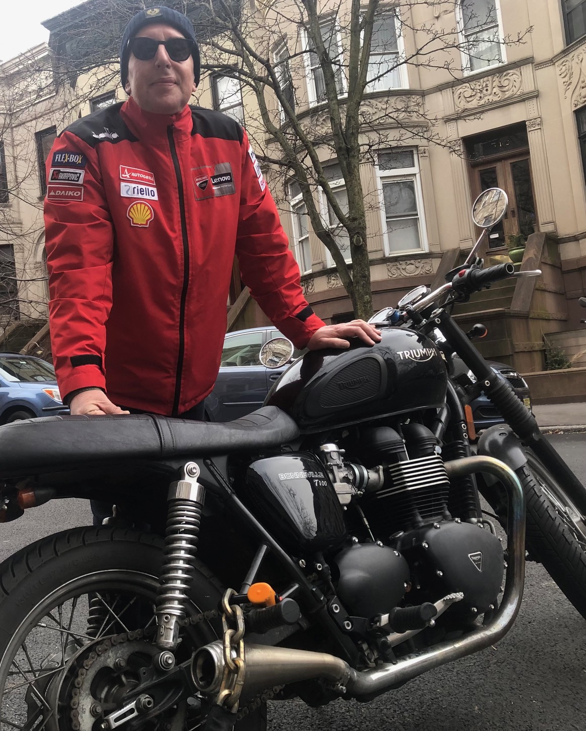 Corey Seymour with his Triumph Bonneville T100. This time, his motorcycle came with a title! (Photo by Biba Milioto.)