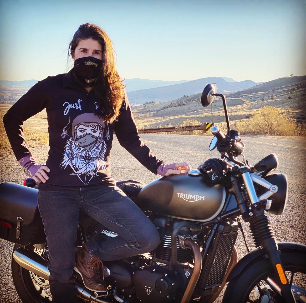 Motorcycles made a big impression on Piper, shown here with her Triumph Street Twin. She bought the school where she had taken her MSF Basic RiderCourse and became an MSF-certified RiderCoach.