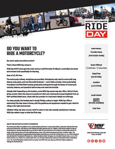 RIDE Day Promotional Release